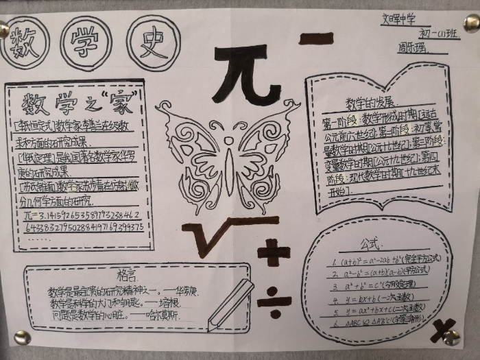 数学史手抄报简单图片